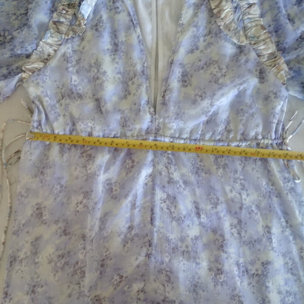 ASOS filmy blue midi dress with contrast ruffles and flounces size 8 - Picture 15 of 16